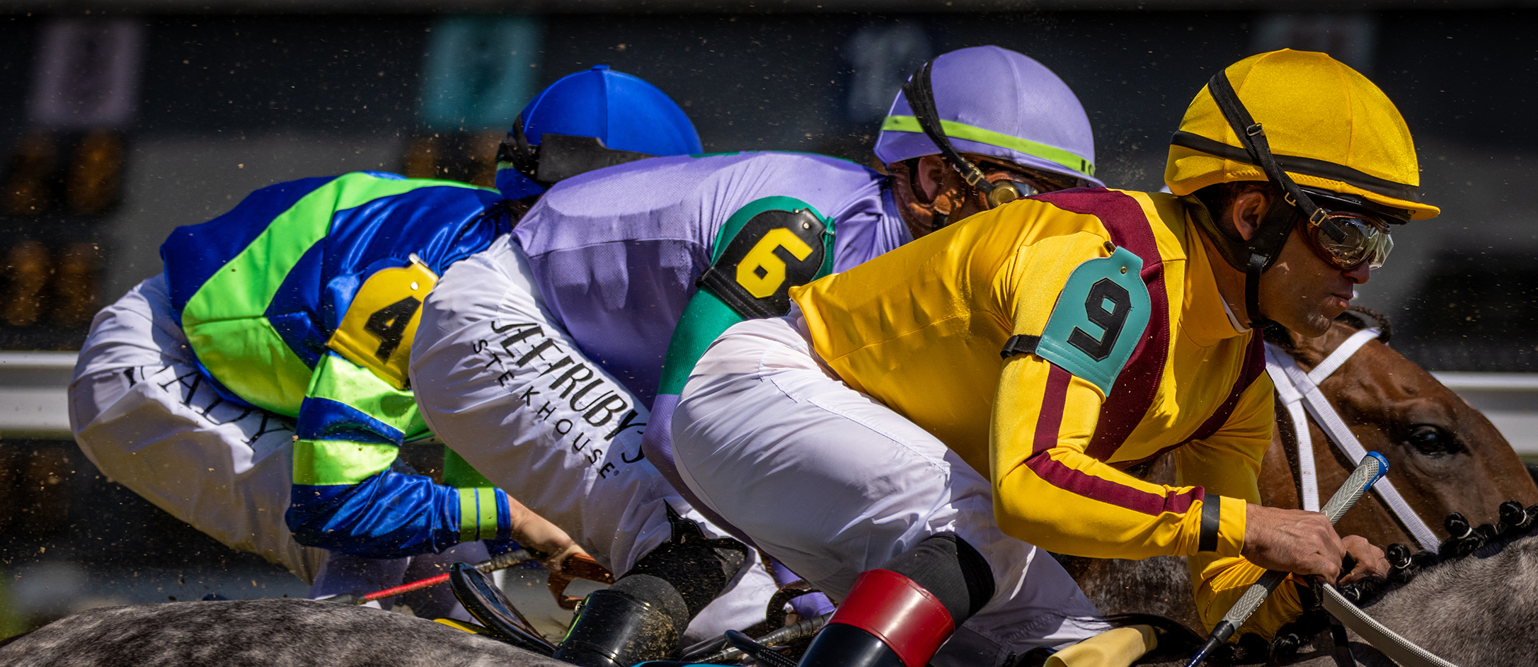 "Jockey for Position' (Churchill Downs, Louisville, KY - May 5, 2023), photograph by Heather C. Jackson
