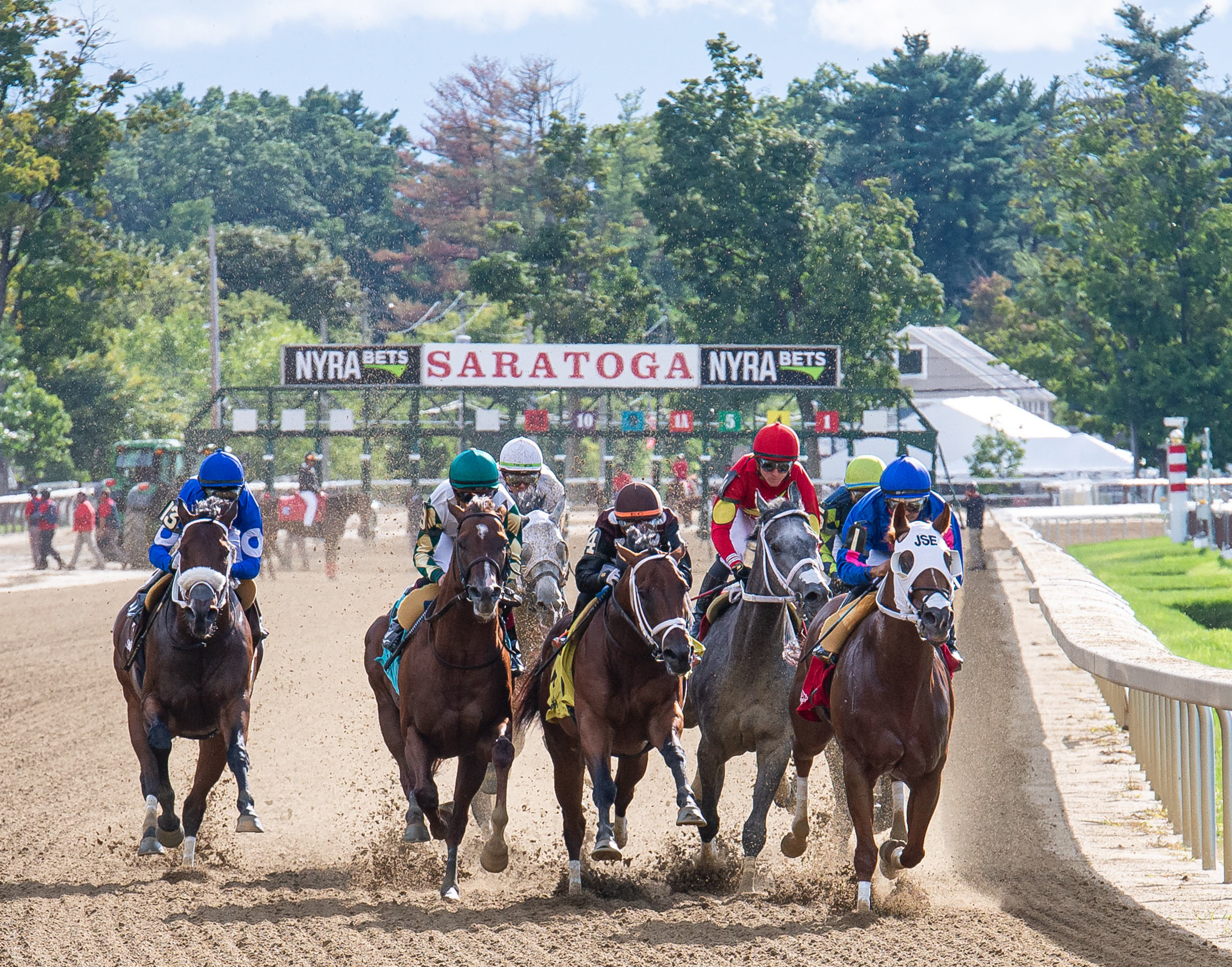 "Storming Down the Backstretch" by Mary Eddy