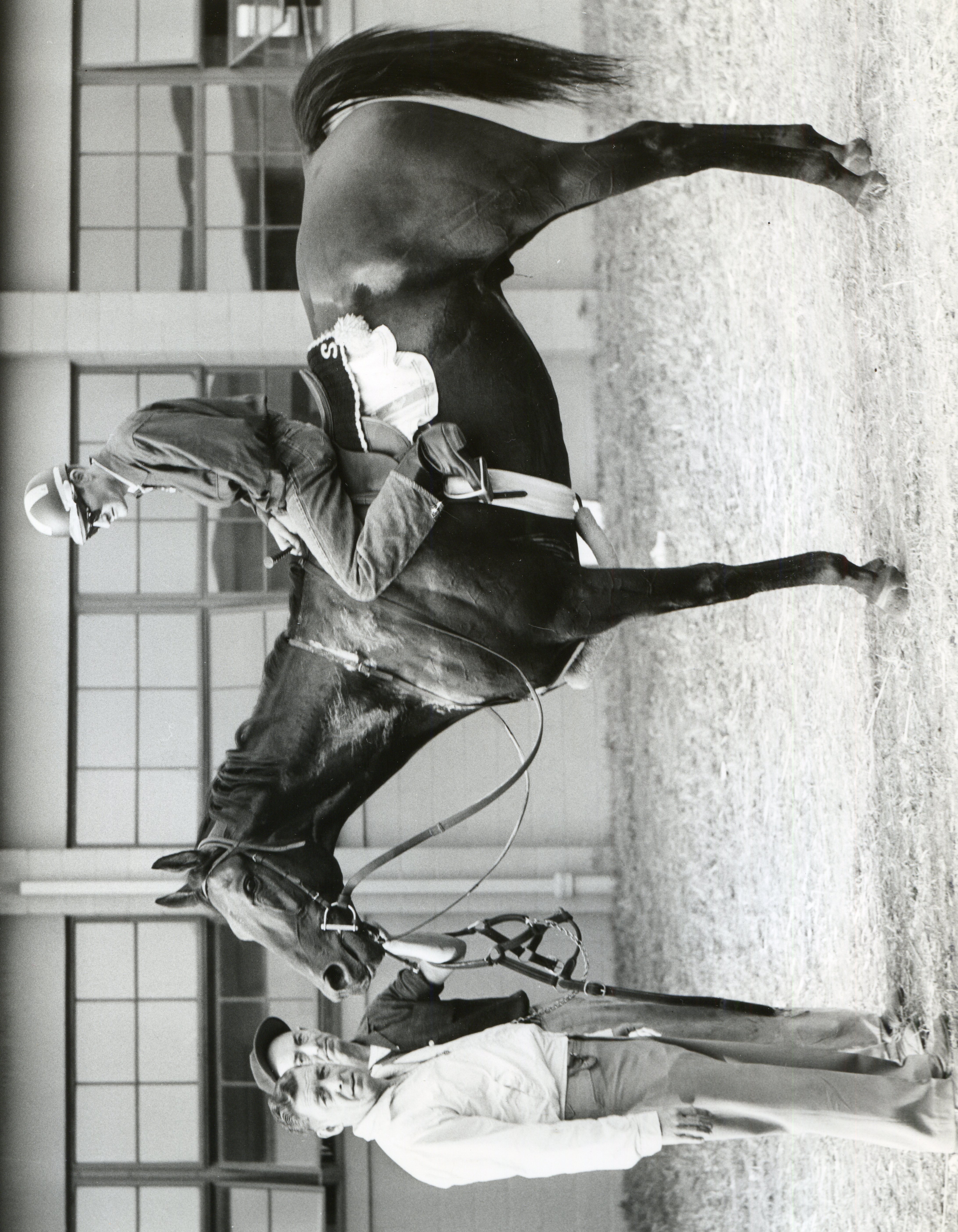 Hillsdale, Tommy Barrow up, with trainer Marty Fallon (Museum Collection)