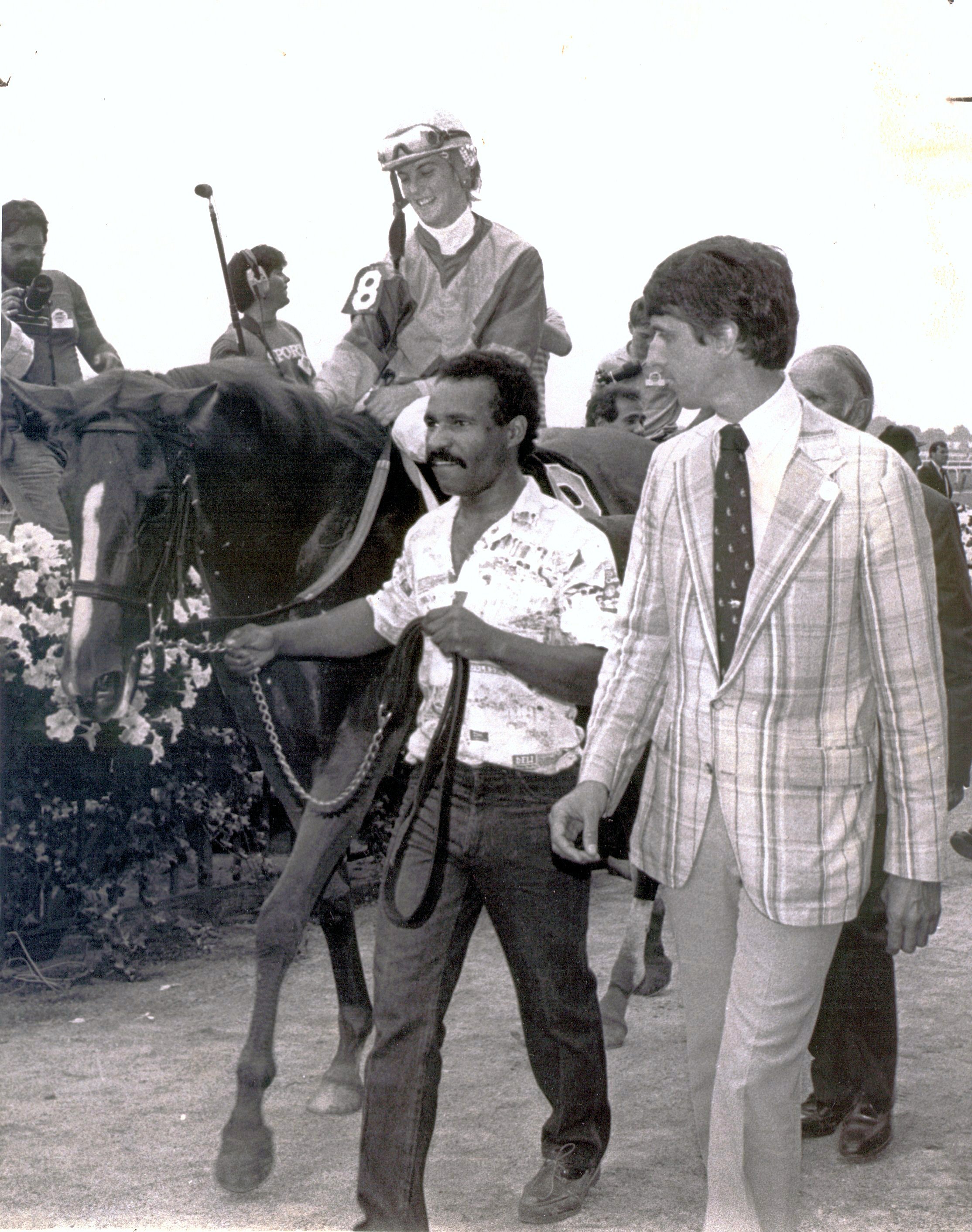 Mom's Command (Abigail Fuller up) entering the winner's circle (NYRA/Museum Collection)
