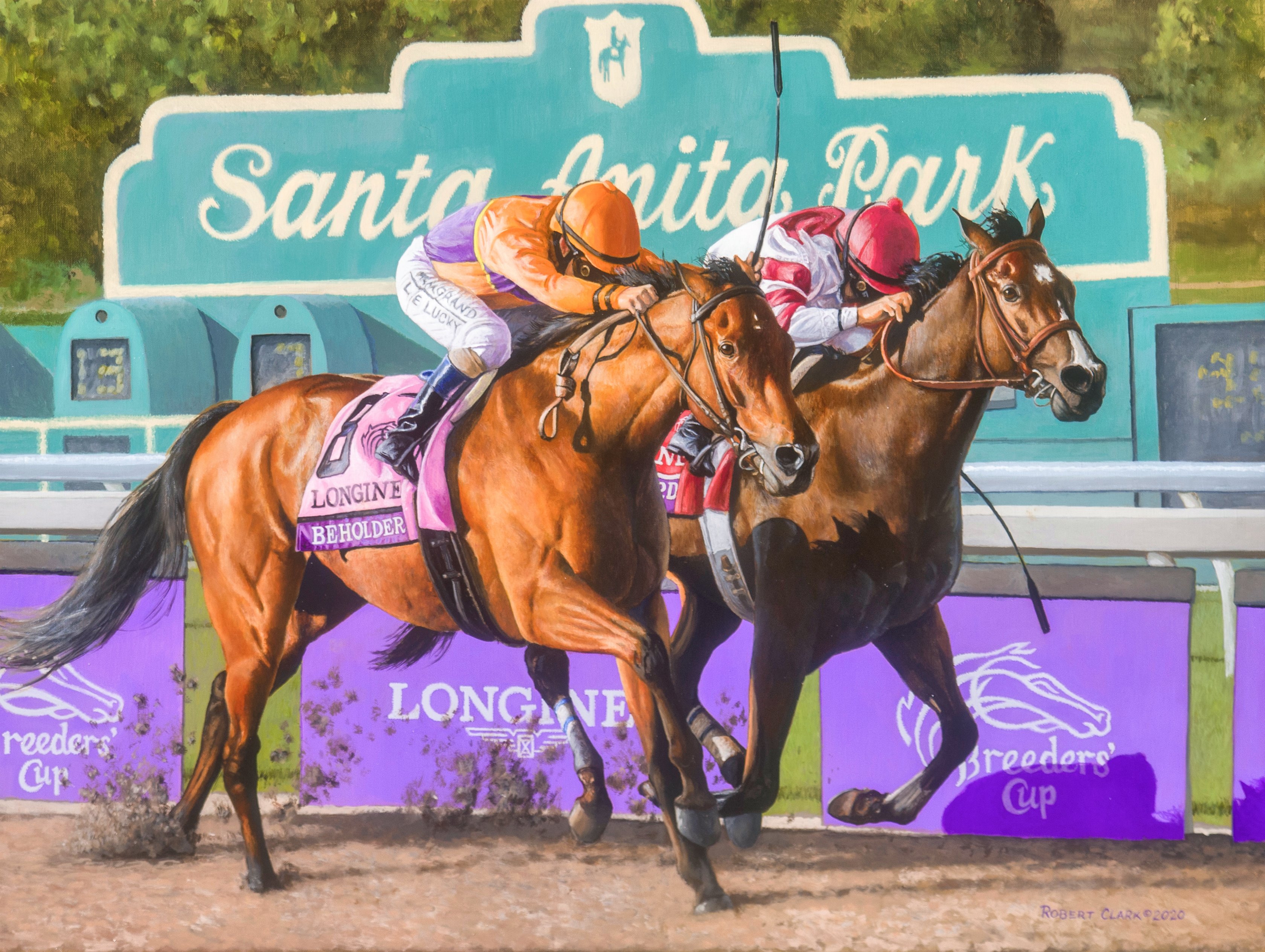Beholder and Songbird battle to the wire in the 2016 Breeders' Cup Distaff at Santa Anita (Robert Clark)