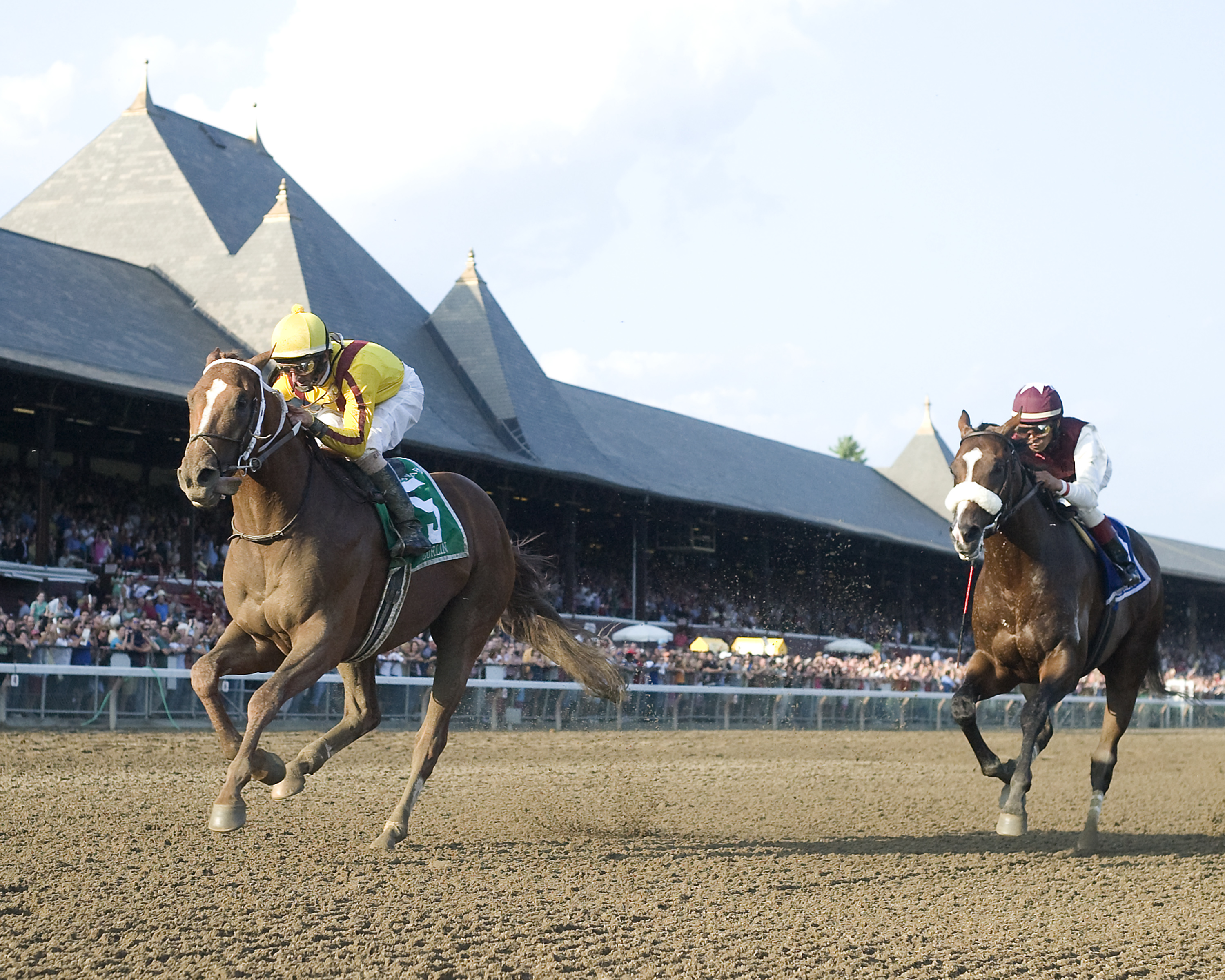 Curlin, Robby Albarado up, winning the 2008 Woodward at Saratoga (NYRA)