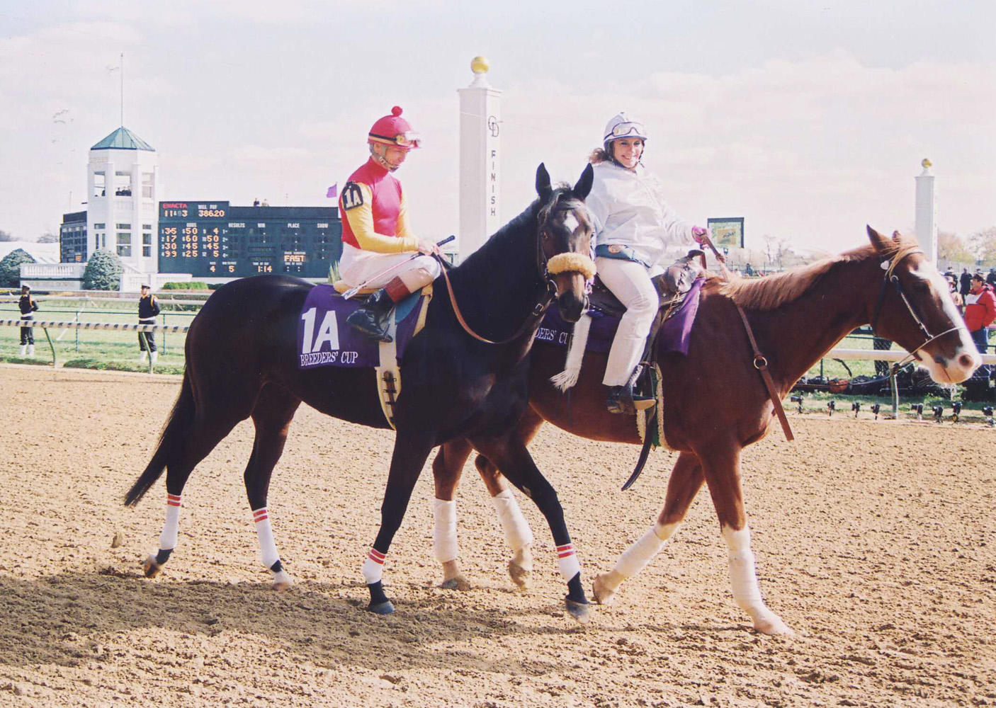 Dance Smartly (Pat Day up) in the post parade for the 1991 Breeders' Cup Distaff (Barbara D. Livingston/Museum Collection)