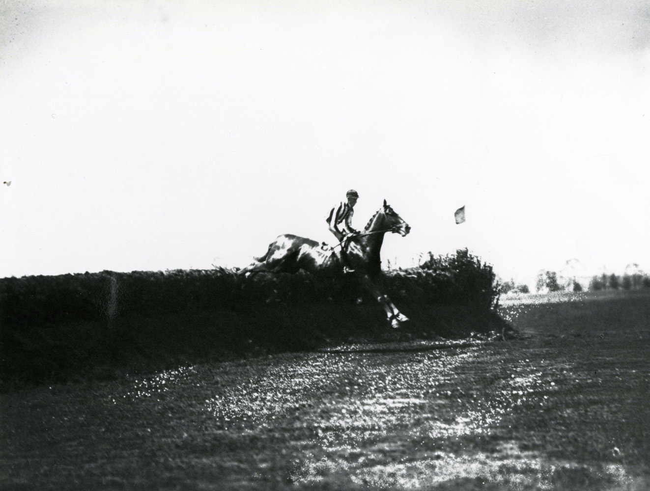 Fairmount (J. Lewis up) taking a jump (Keeneland Library Cook Collection/Museum Collection)