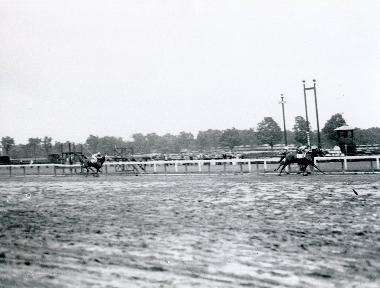 Granville (James Stout up) defeating Discovery in the 1936 Saratoga Cup by eight lengths (Keeneland Library Cook Collection/Museum Collection)