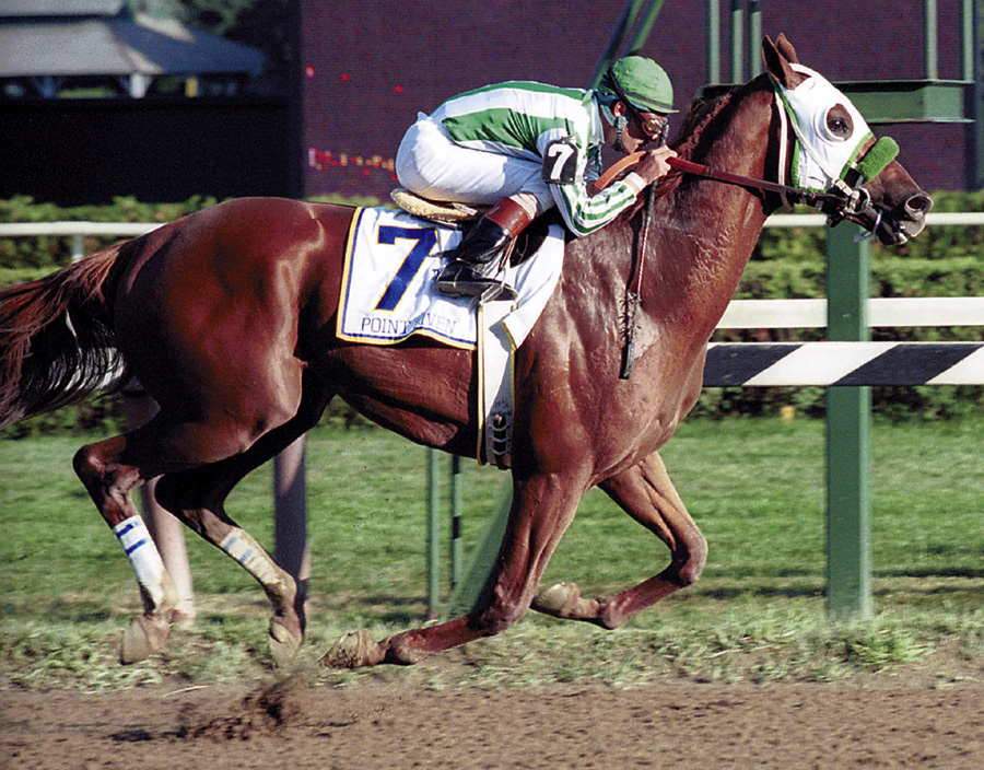 Point Given (Gary Stevens up) winning the 2001 Travers Stakes at Saratoga (Tom Killips)