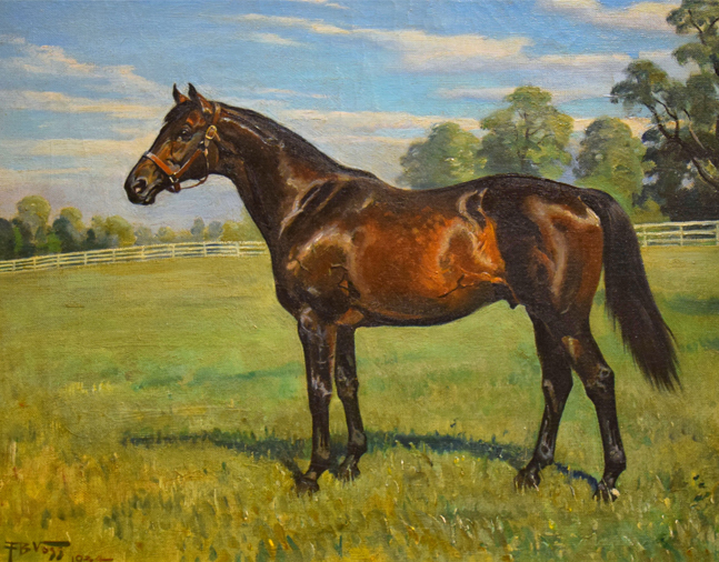 Painting of Blue Larkspur by Franklin Brooke Voss, 1934 (Museum Collection)
