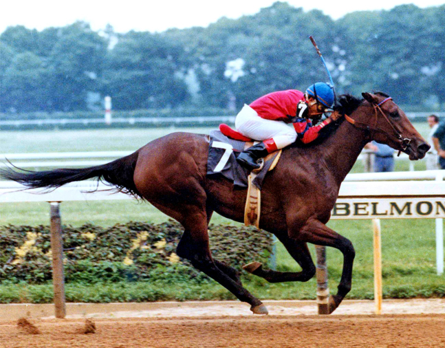 Davona Dale racing at Belmont Park (NYRA/Museum Collection)