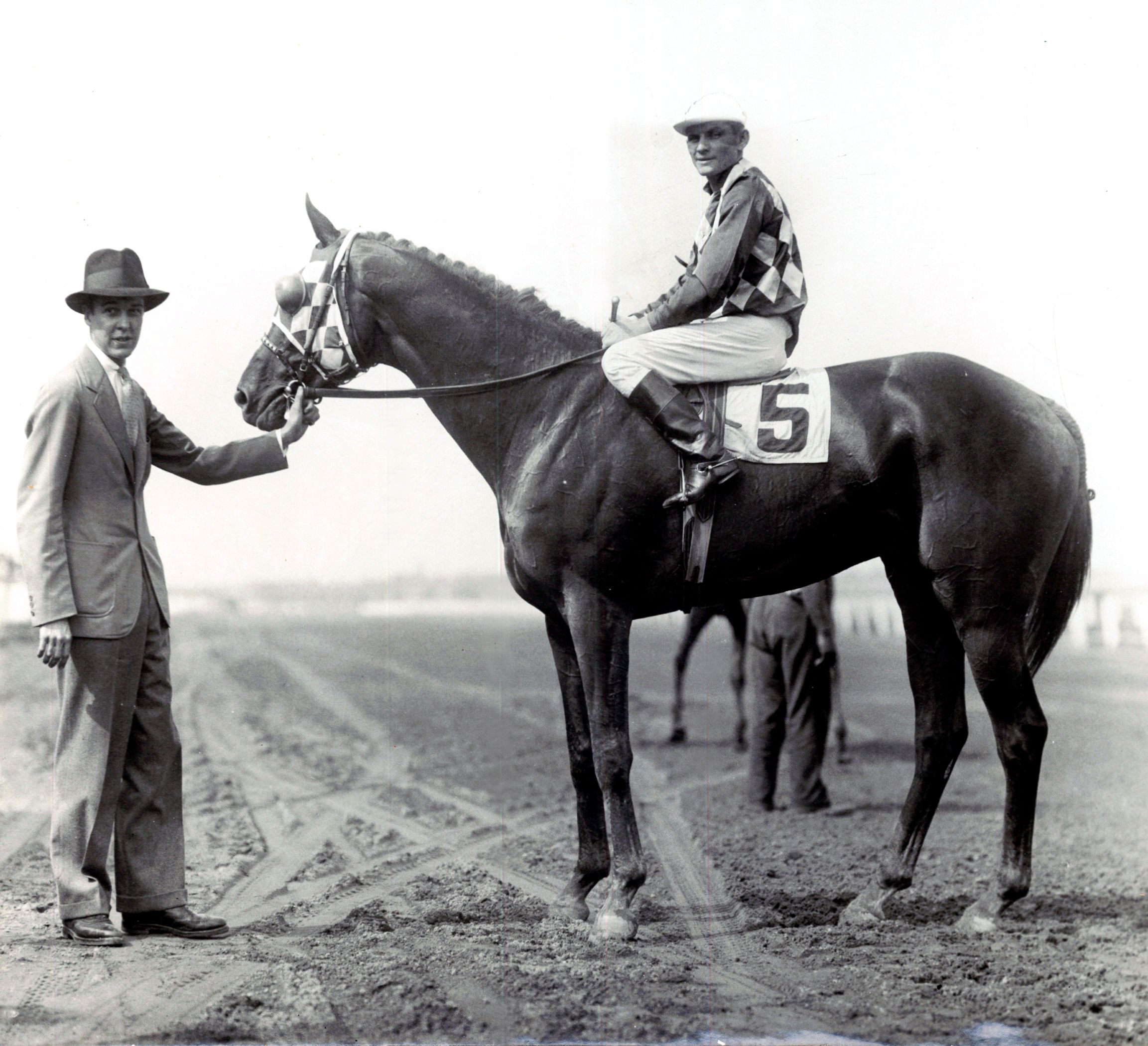 Discovery in the winner's circle at Aqueduct with owner Alfred G. Vanderbilt on June 28, 1934 (C.C. Cook/Museum Collection)