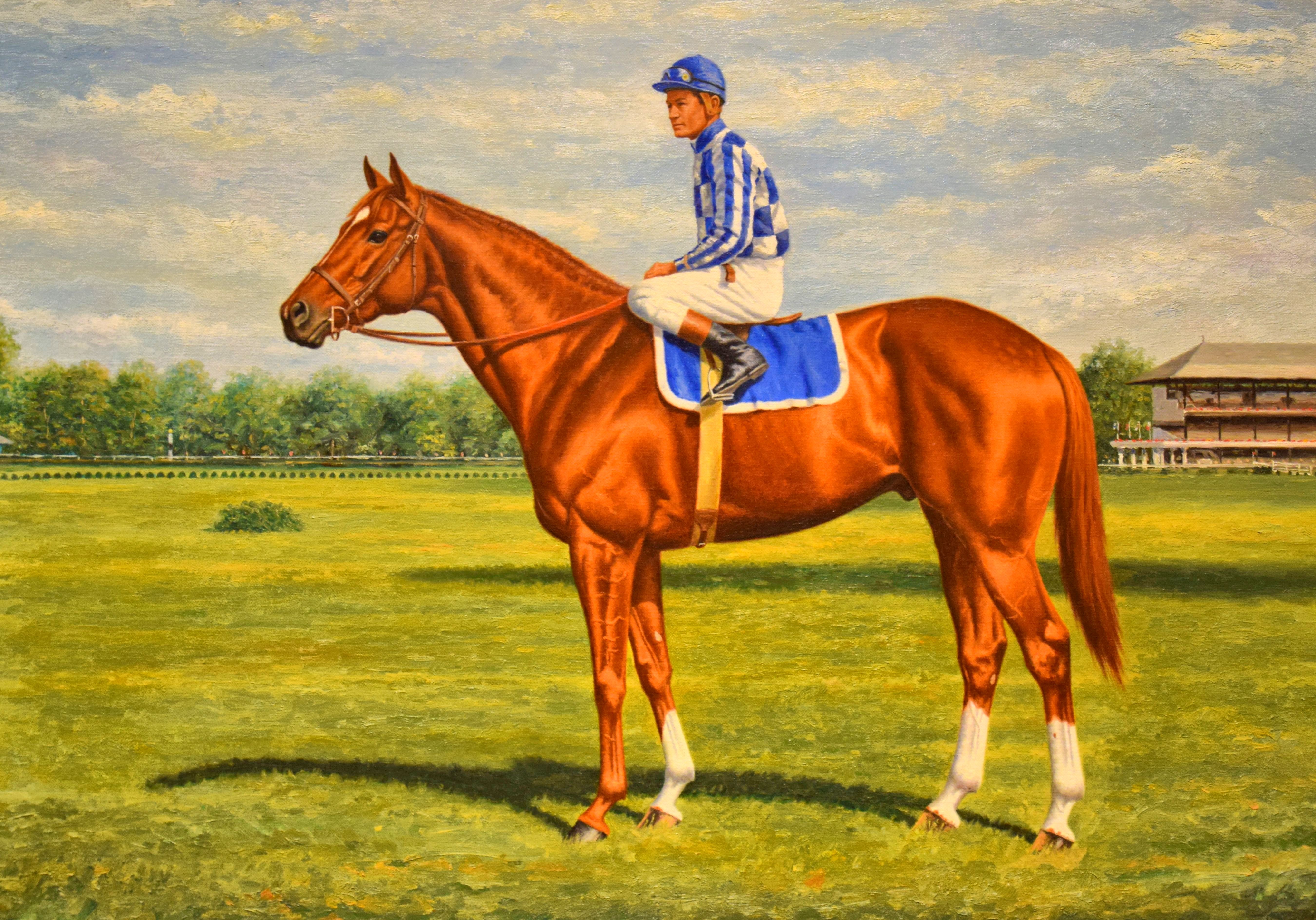 Painting of Secretariat (Ron Turcotte up) by Richard Stone Reeves, 1973 (Museum Collection)