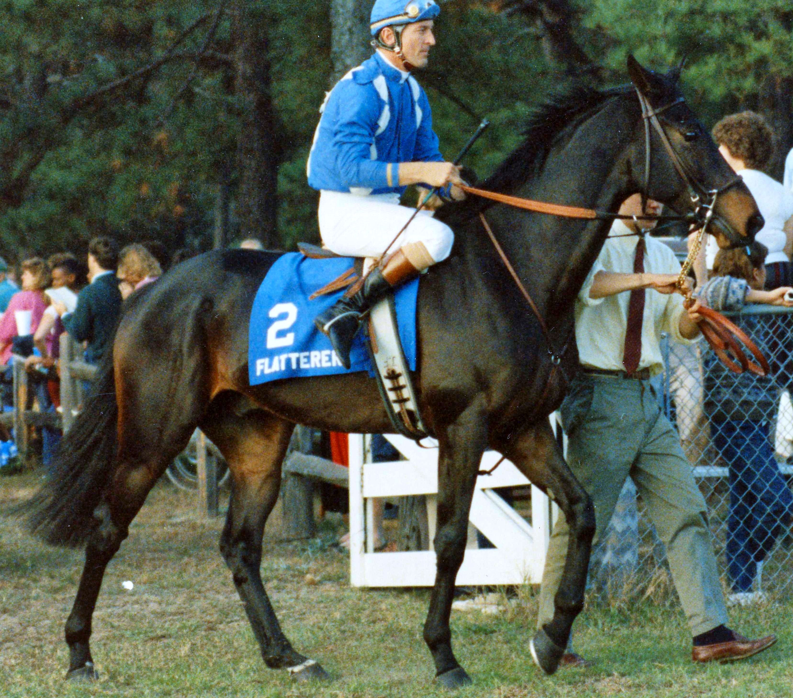 Jerry Fishback and Flatterer before the Colonial Cup (Catherine French/Museum Collection)