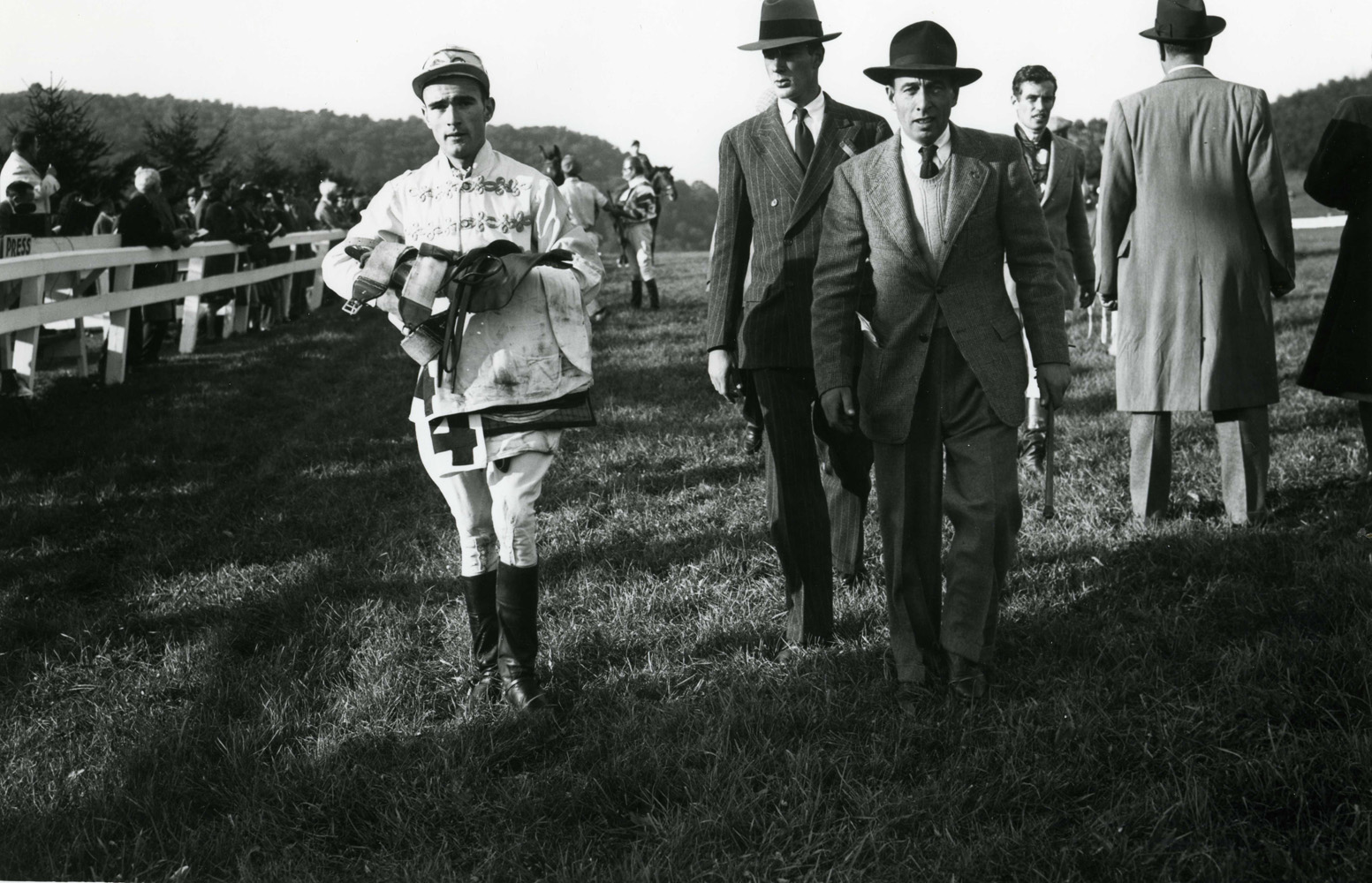 Frank Dooley Adams after the 1947 Rolling Rock Hunt Cup (Keeneland Library Morgan Collection/Museum Collection)