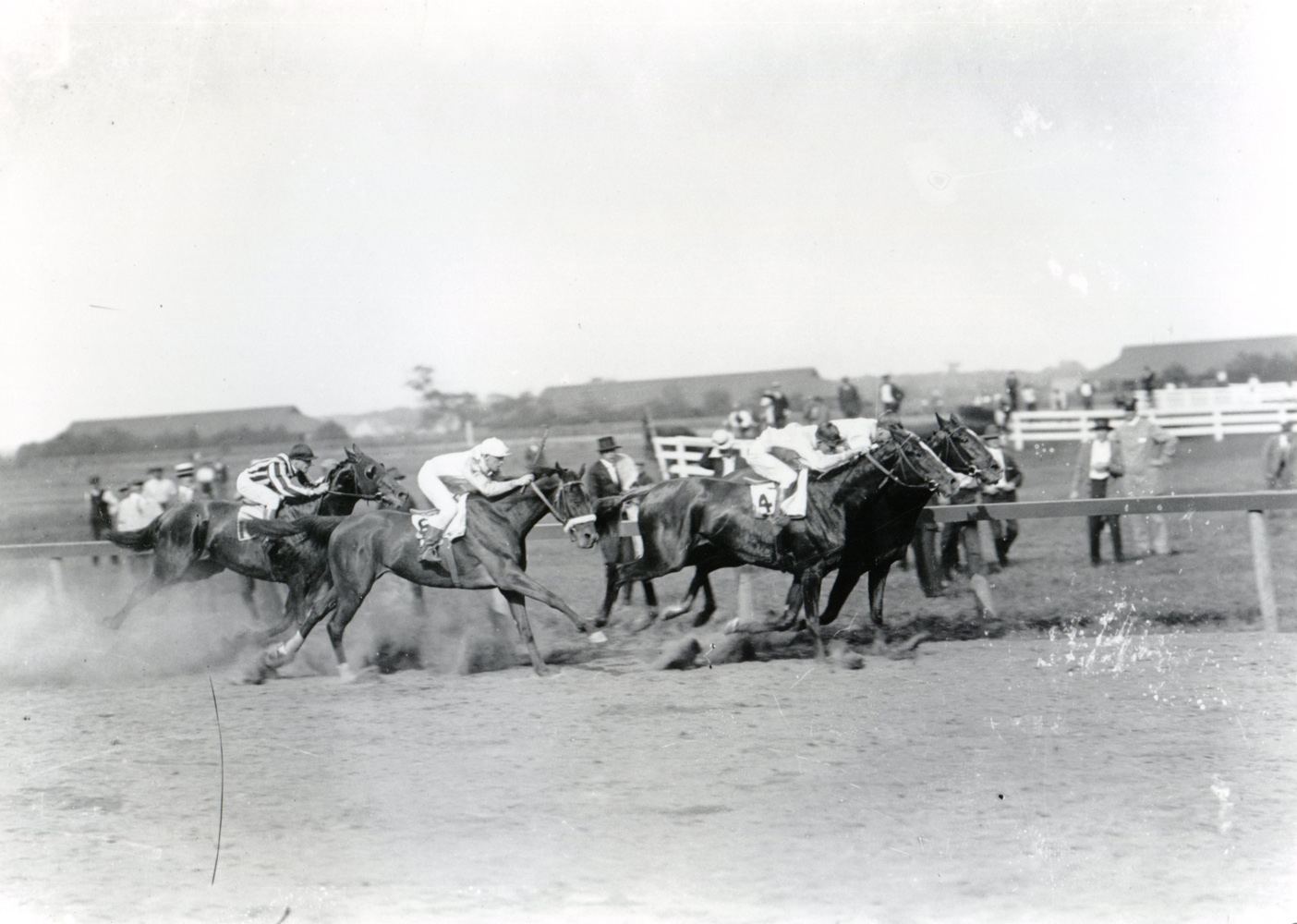 Willie Knapp and Borrow winning the 1917 Brooklyn Handicap at Aqueduct (Keeneland Library Cook Collection/Museum Collection)