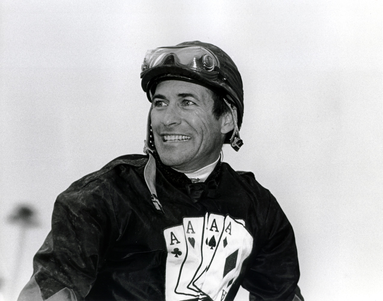 Gary Stevens after winning the 2004 Malibu Stakes with Rock Hard Ten at Santa Anita (Bill Mochon/Museum Collection)
