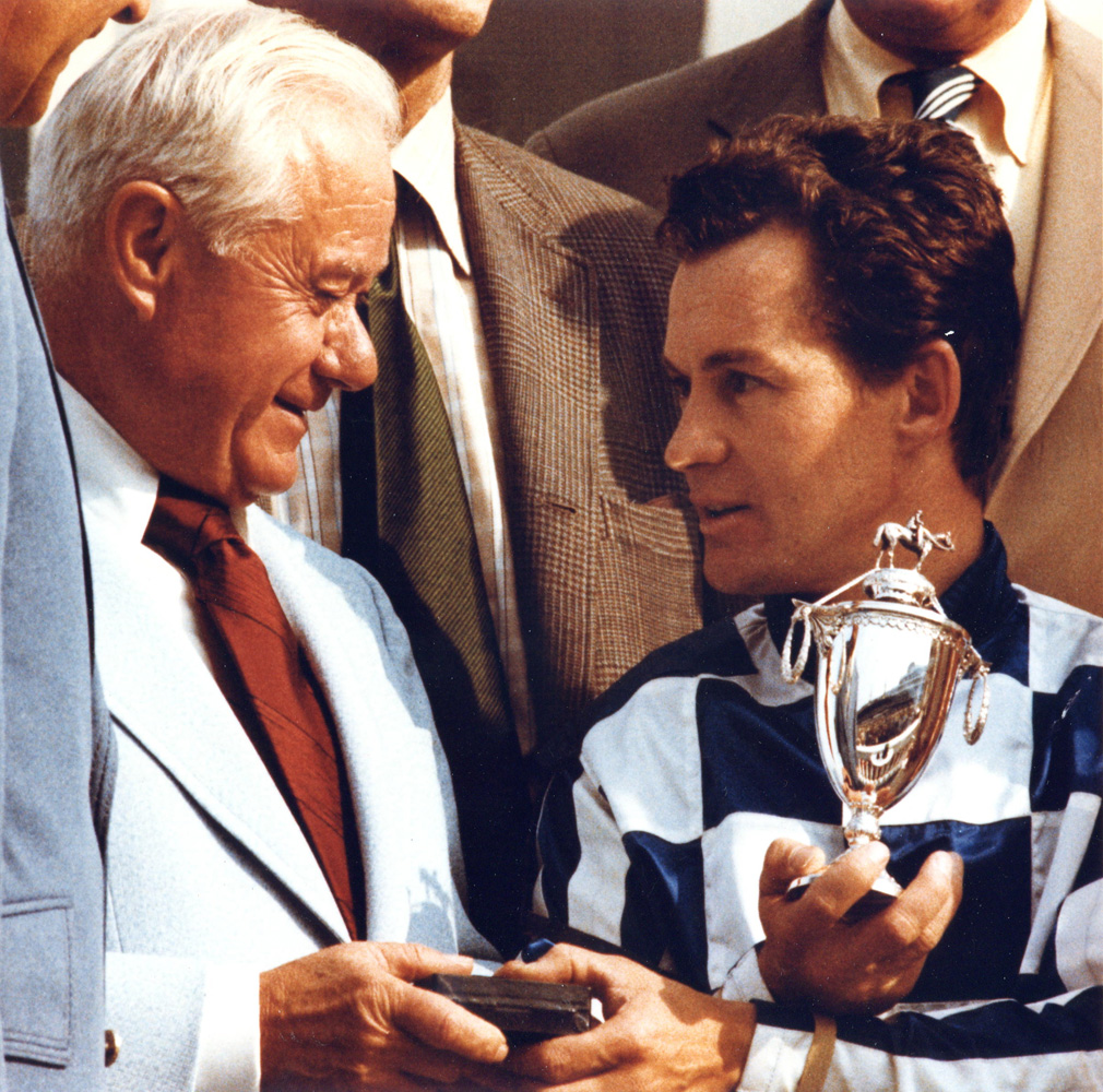 Lucien Laurin and Ron Turcotte celebrating their second consecutive Kentucky Derby win in 1973 (Museum Collection)