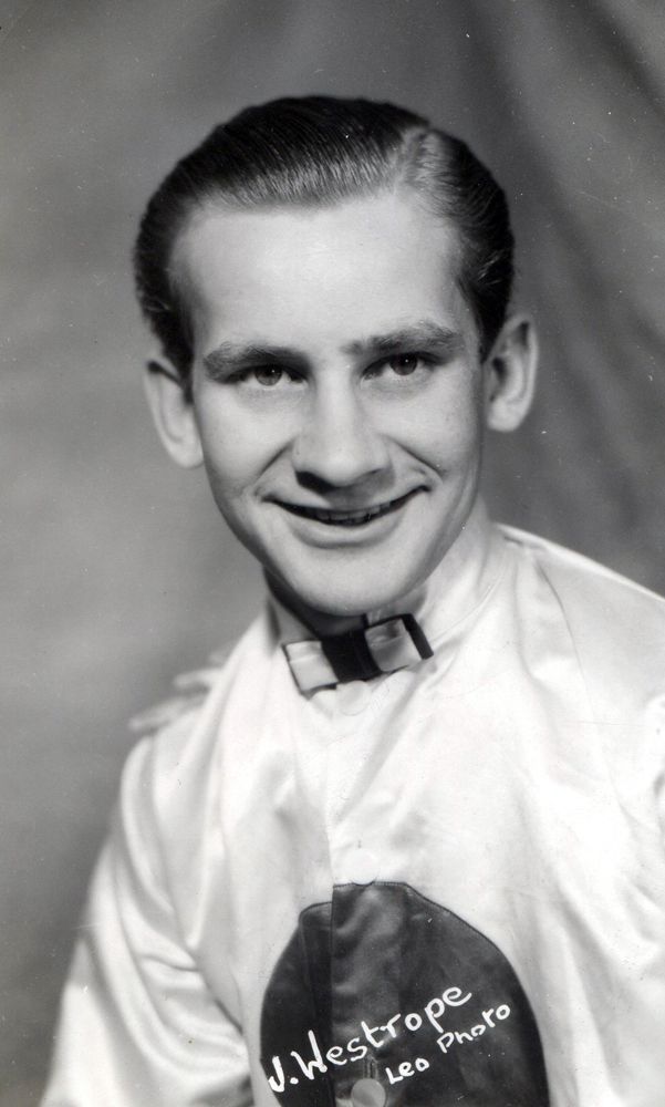 Postcard featuring a photograph of jockey Jack Westrope (Leo Photo/Museum Collection)