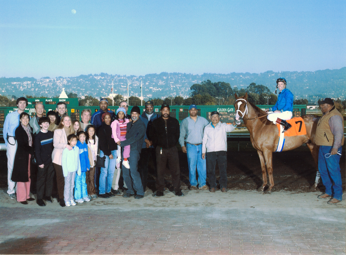 Russell Baze and Hollow Memories in the winner's circle at Golden Gate Fields. Baze would become the sport's winningest jockey in 2006 (Golden Gate Fields Photo/Museum Collection)