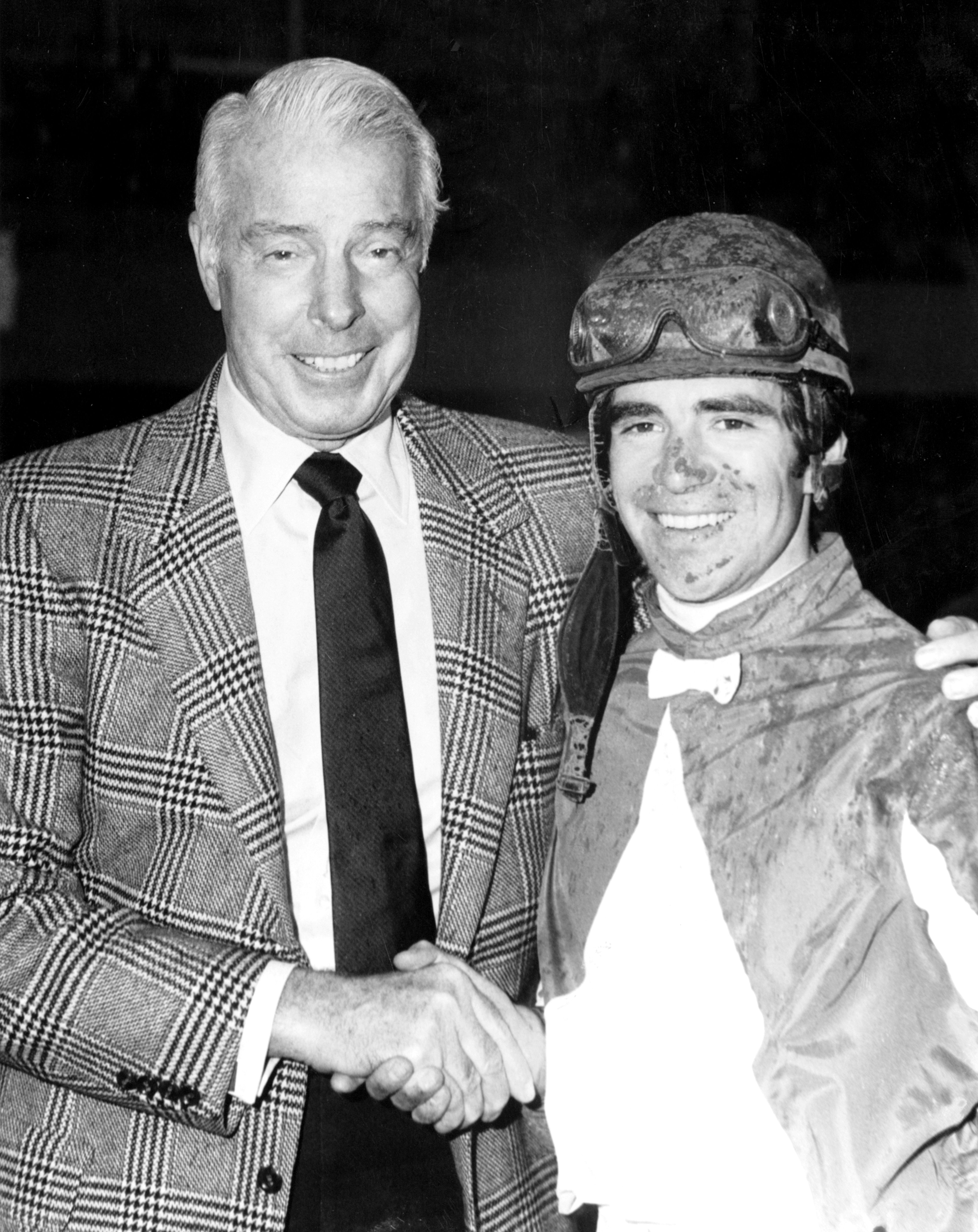 Darrel McHargue with Joe DiMaggio (Keeneland Library Thoroughbred Times Collection)