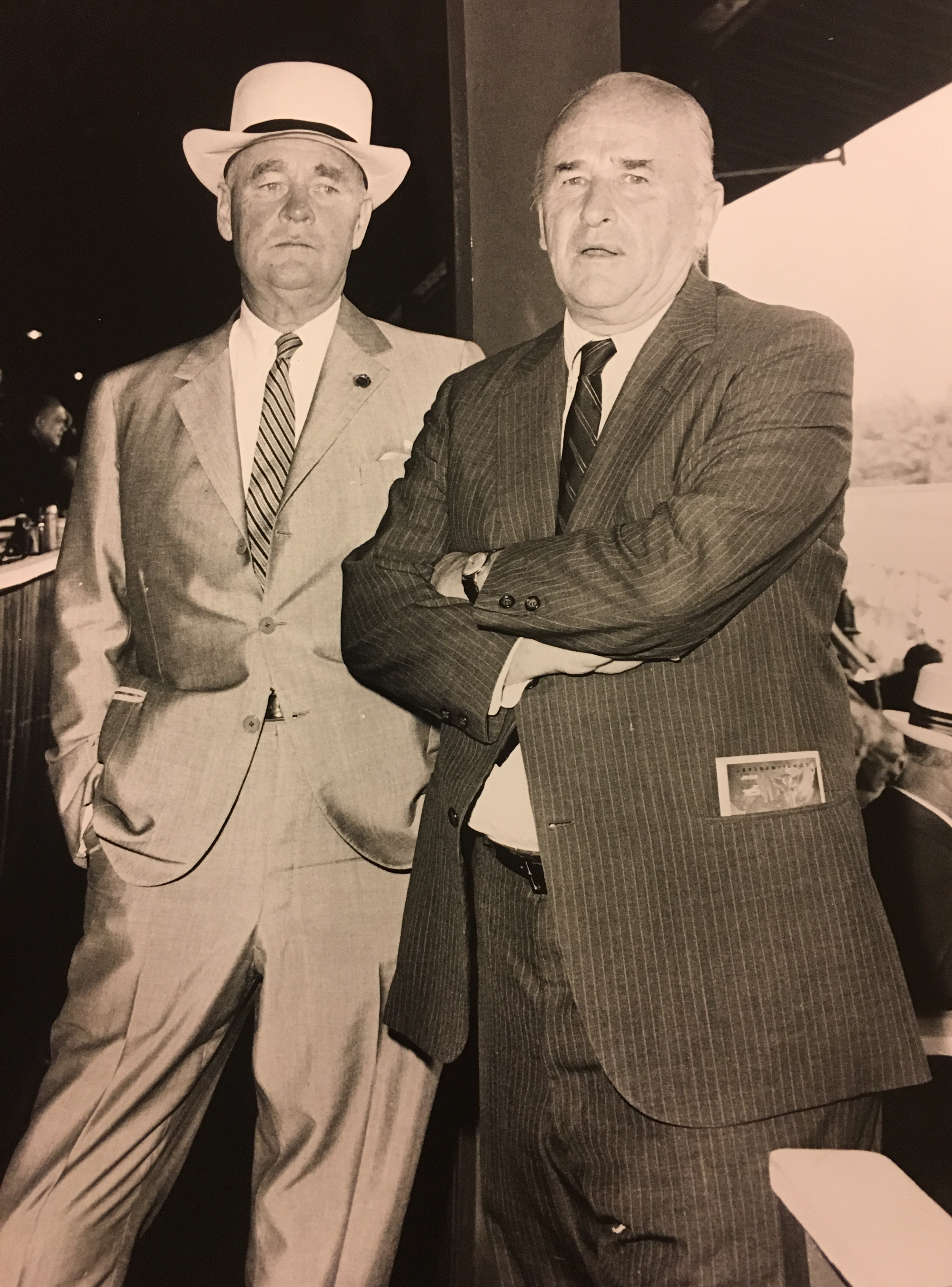 Ogden Phipps, left, and James Cox Brady (Keeneland Library Morgan Collection)