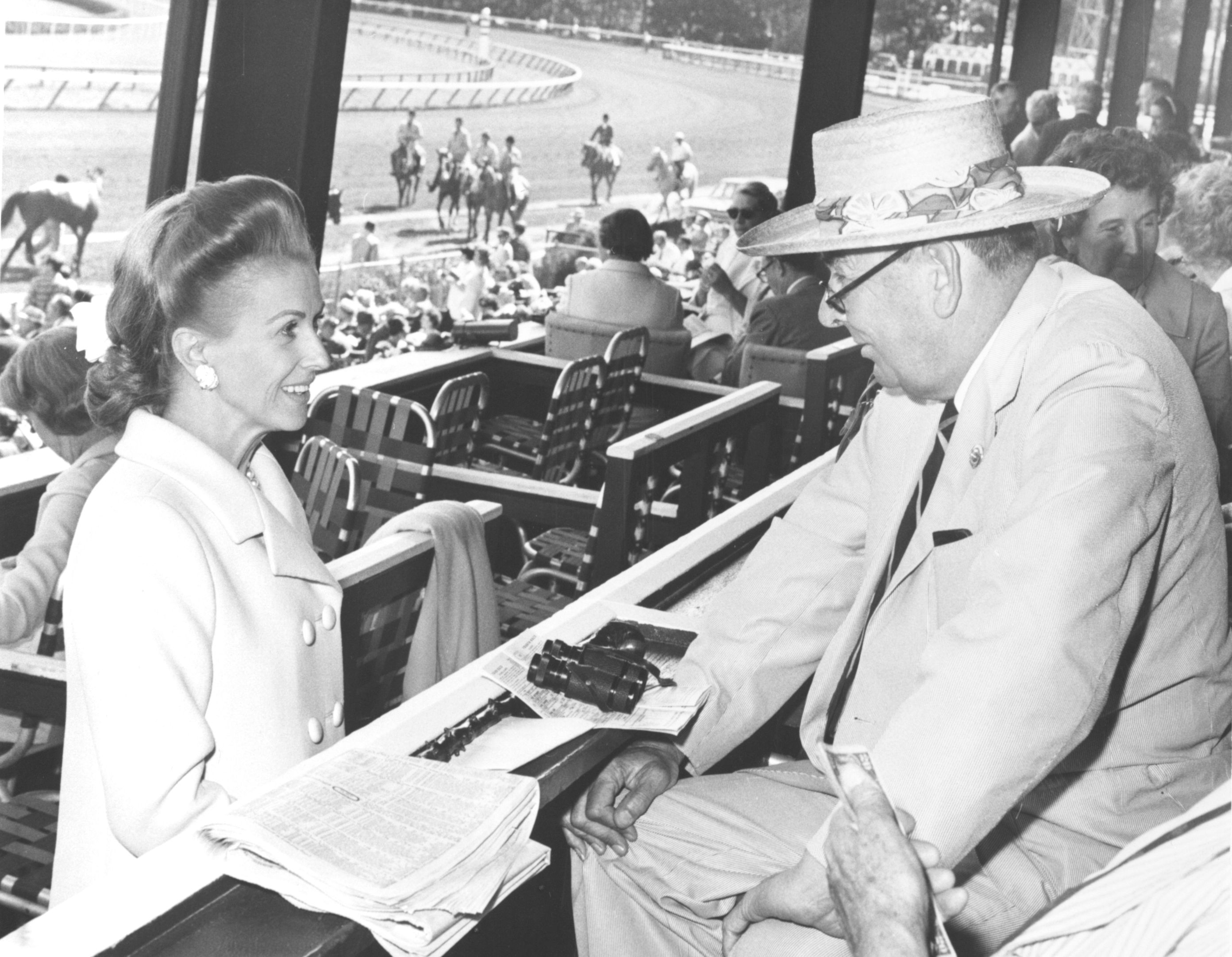 Marylou Whitney and Joseph Roebling at Saratoga (Keeneland Library Morgan Collection)