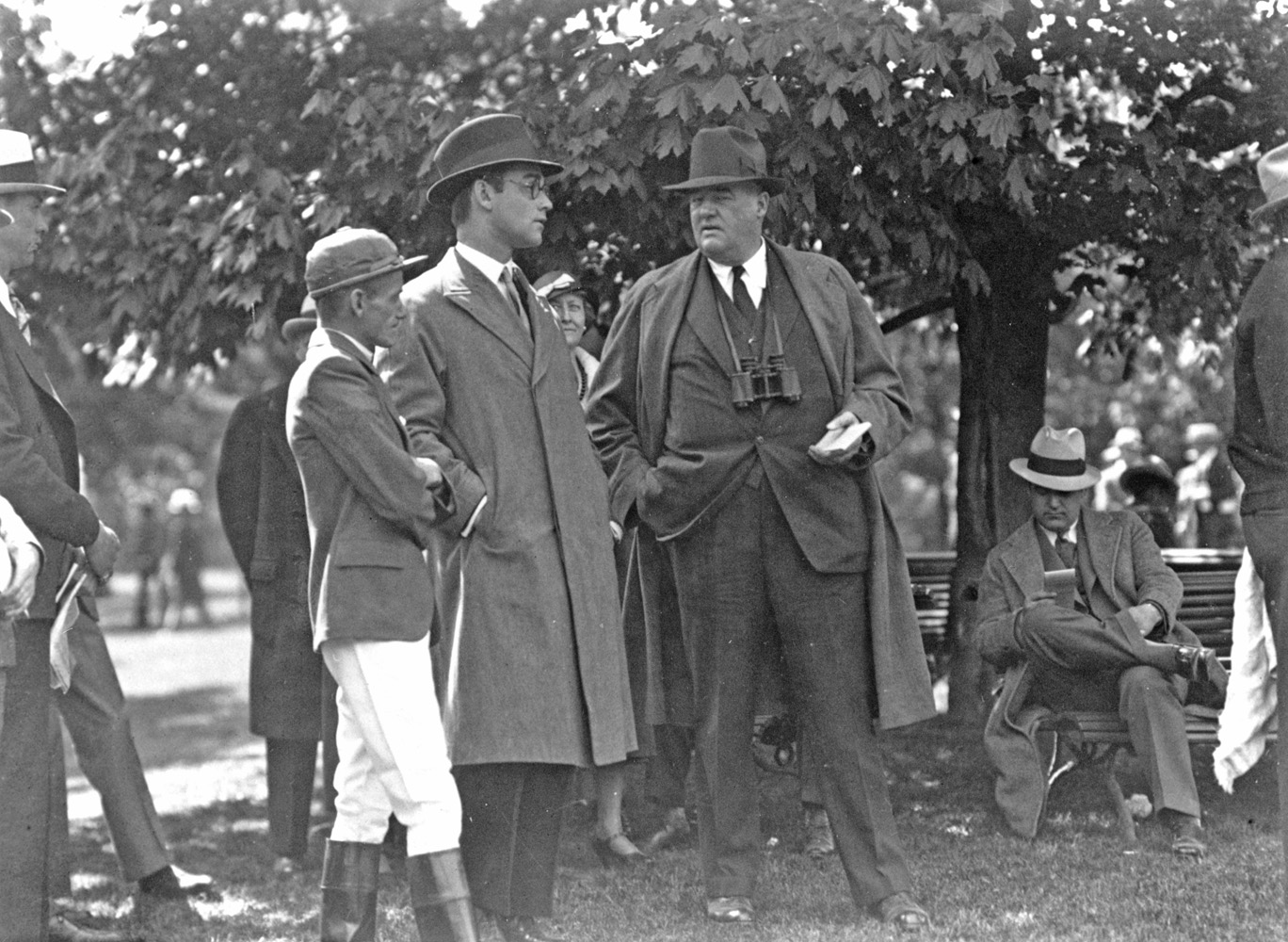 Jockey Lavelle Ensor, John Hay Whitney, and J. Healey (Keeneland Library Cook Collection/Museum Collection)