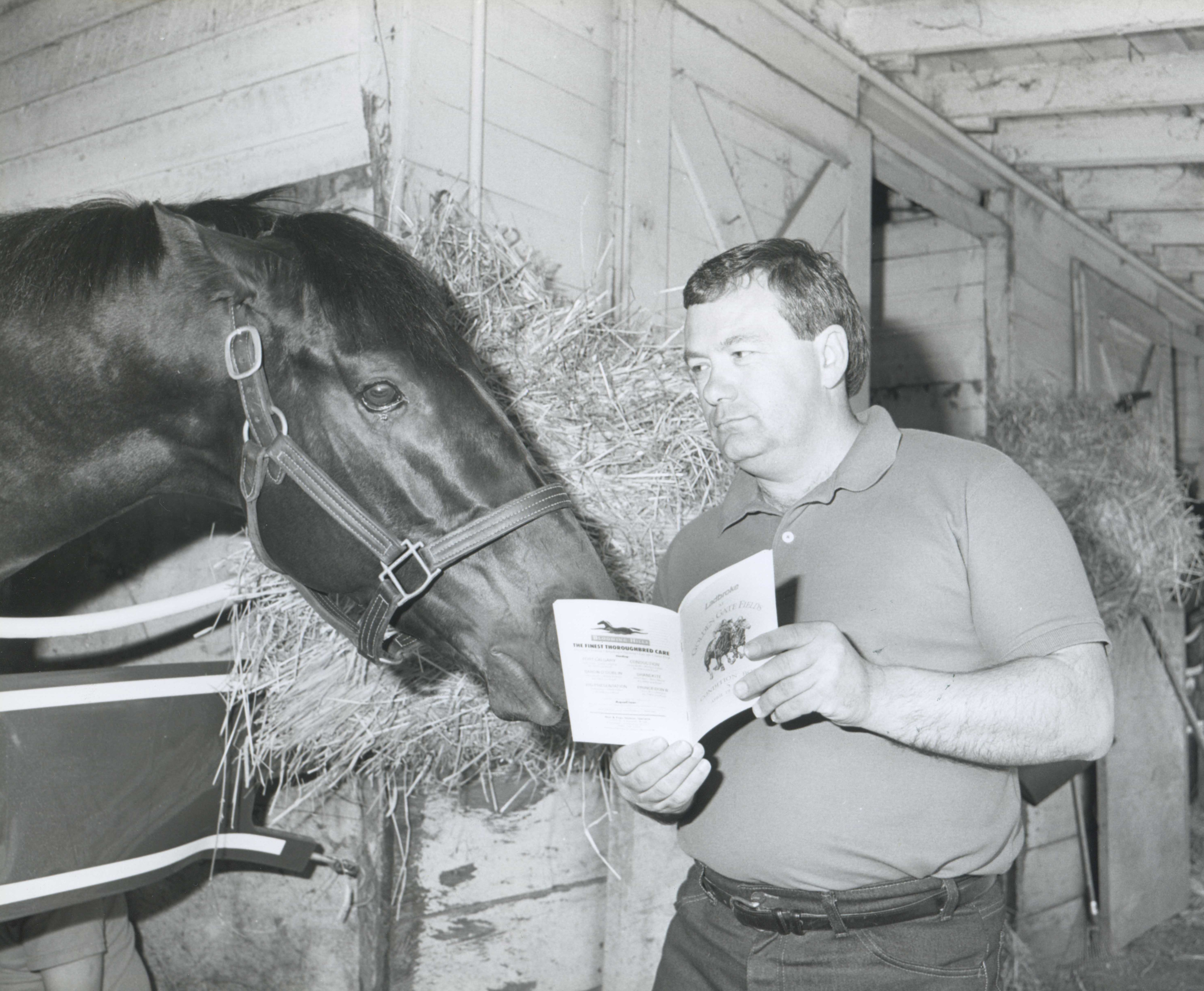 Jerry Hollendorfer with King Glorious in 1989 (Golden Gate Fields Photo/Museum Collection)