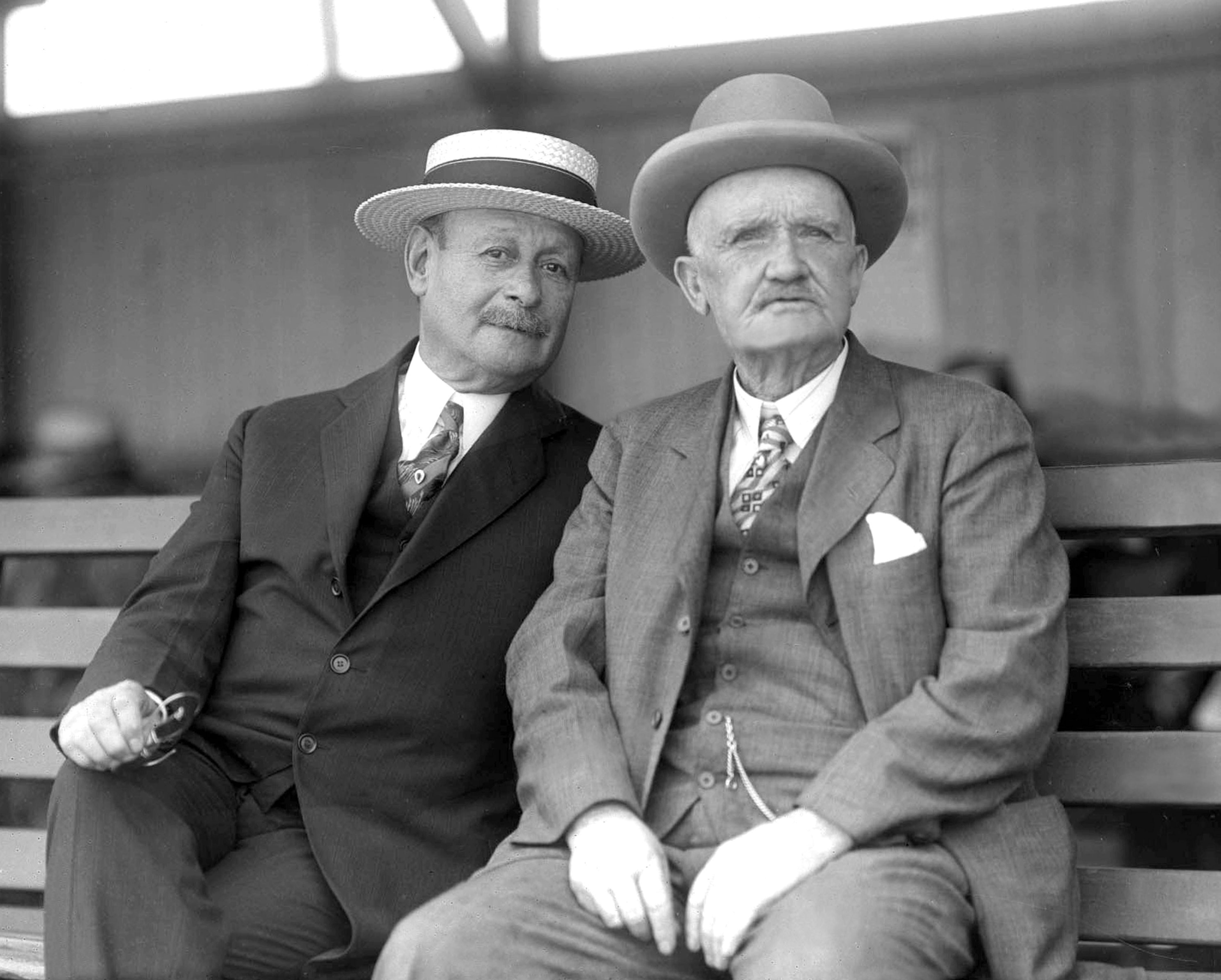 J. Adler and Matthew Byrnes in an undated photograph (Keeneland Library Cook Collection)