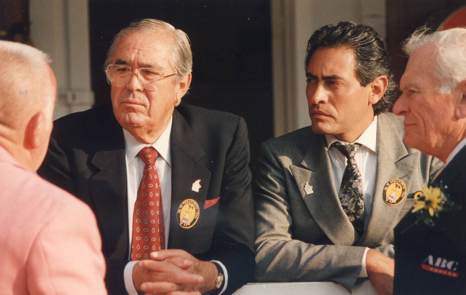 Laz Barerra and son Albert Barerra at Pimlico in May 1990 (Barbara D. Livingston/Museum Collection)