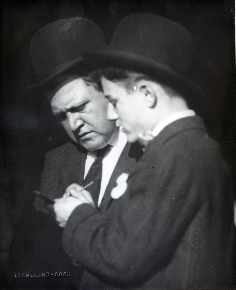 Fred Burlew and jockey Frank O'Neill (Keeneland Library Cook Collection/Museum Collection)