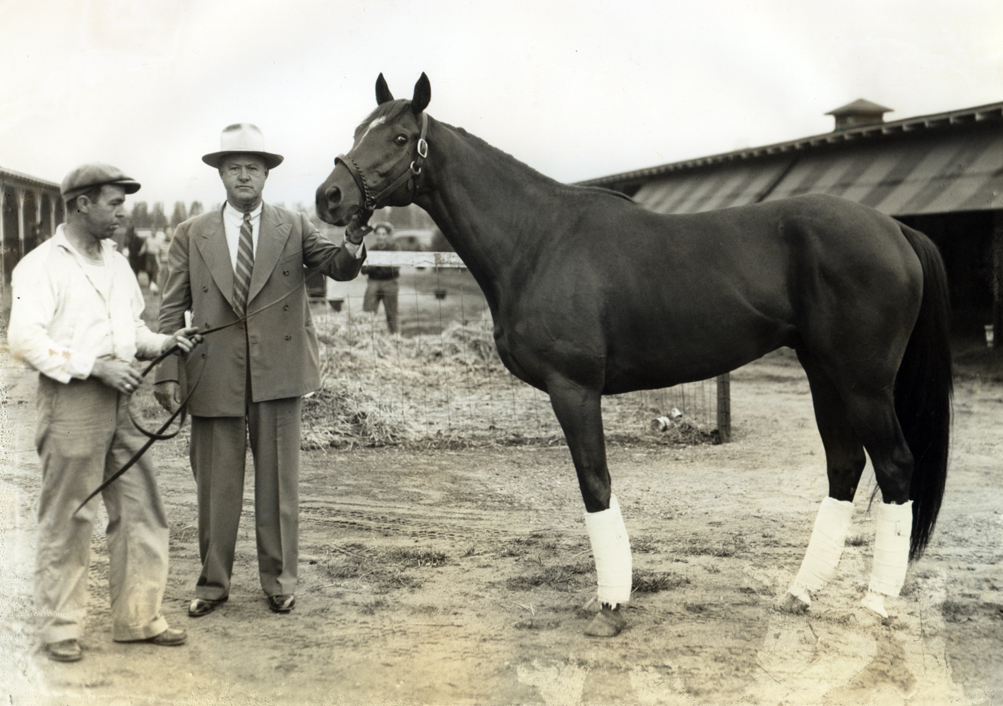 Ben Jones and Whirlaway at Narragansett Park in 1942 (Museum Collection)