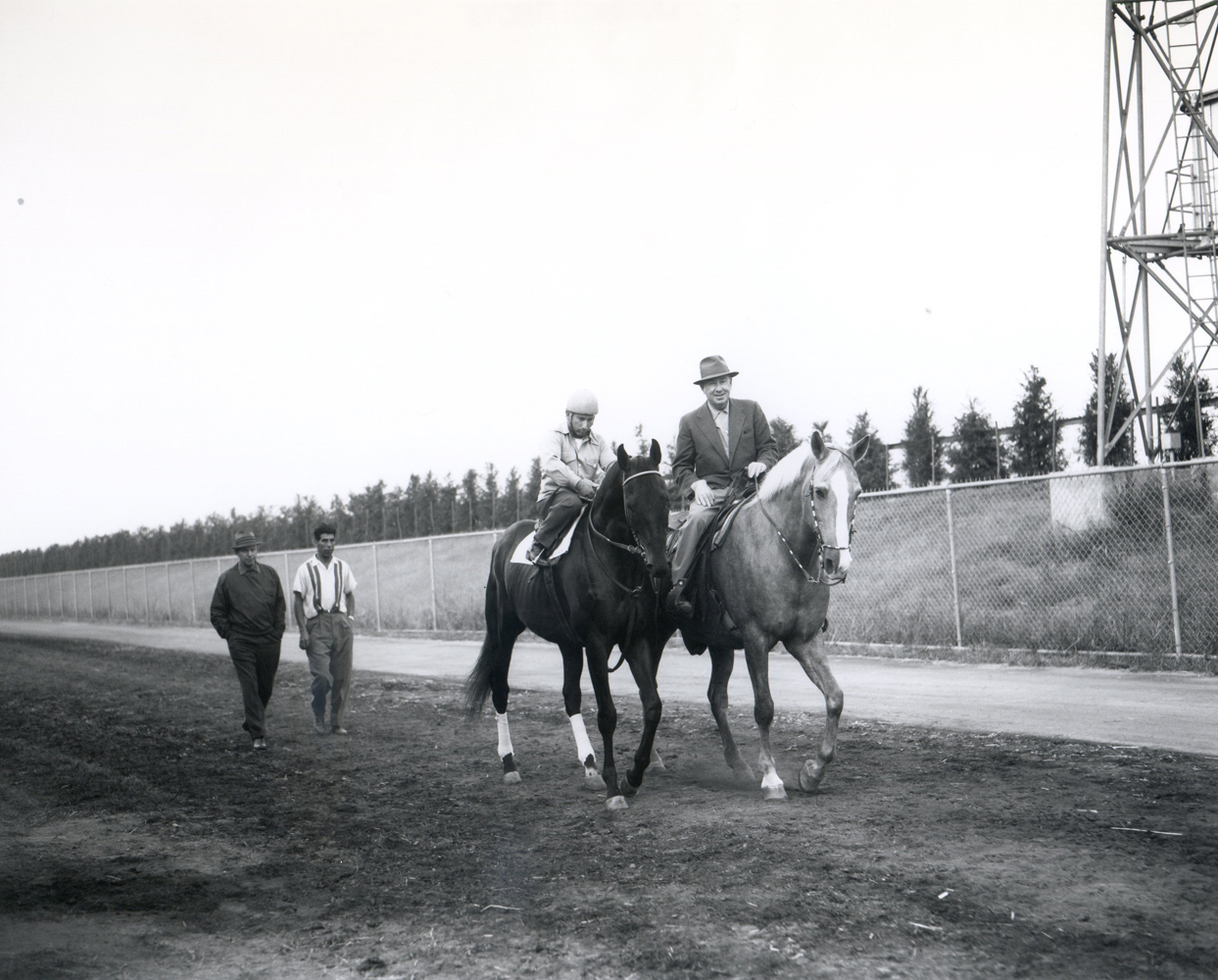 William Molter joins Round Table on the track for training (Keeneland Library Morgan Collection/Museum Collection)